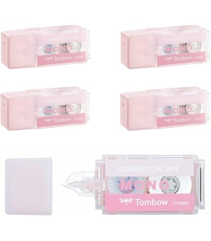 Amazon | TANOSEE 修正テープ 5mm幅×8m ピンク 1セット (20個) ×2