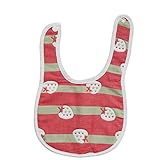 MIUSE　ベビーよだれかけ　６重厚さガーゼ　ビブ　スタイ　食事　１００％綿　出産祝い 保育園用 家用　４枚セット　 (U苺一枚)