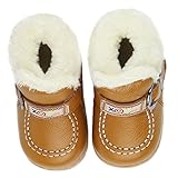 Aubig ベビーファーストシューズ レザー ソフト 冬 防寒赤ちゃんブーツ靴 11.8cm - Brown