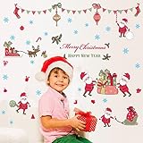 Miyinla ウォールステッカー サンタクロース クリスマス 壁紙シール ウォールペーパー ウォールシール 壁 窓 ガラス 剥がせる 店舗用 ショーウインドー ガラス