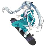 MZYSTJ Miku 初音ミク印象パーカー 長袖Tシャツ 長ズボン コスプレ衣装 男女兼用 秋冬服 (長袖Tシャツ,L)