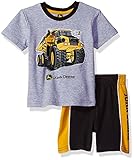 John Deere Baby Boys' Construction Short Set Heather Grey/Black 18M [並行輸入品]