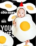 【Abz company】 ニワトリ タマゴ もこもこ あったか おくるみ 超 かわいい ロンパース 新生児 男女共用 0か月～6か月 カバーオール 幼児 出産祝い ハロウィン コスチューム お菓子 