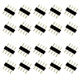 LZHU 4ピンコネクター10mm適用 5050/3528 SMD RGB非防水LED柔性テープ 20個