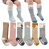 Vwu 6パックベビーキュート動物over the calf Socks幼児用アンチスリップ綿ソックス カラー: マルチカラー