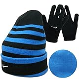 NIKE ナイキ キッズ ジュニア 子供用 ニット帽 手袋 セット 男の子 52～56cm - デザインA