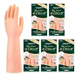 ショーワグローブ 【まとめ買い・日本製・家庭用手袋】 ナイスハンド さらっとタッチセミロング Mサイズ パールオレンジ 5双 ゴム手袋 ハンドケア キッチングローブ