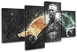 太字ブロックデザイン – Conor McGregor UFC MMA Irish Flagスポーツマルチキャンバスアートプリントボックスフレーム壁吊り下げ – Hand Made In The UK