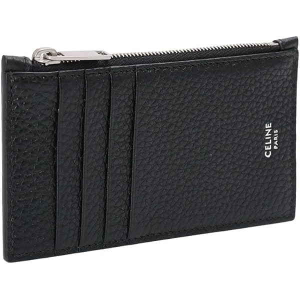 CELINE ブラック カーフスキン カードホルダー パスケース ケース 1点限定！！】セリーヌ ジップ付きカードホルダー (CELINE/カード