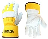 Better Grip BGBY22O/Y Cowhide Leather Palm Gloves with rubberized safety cuff, Large (12 Pairs, Yell