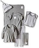 Take Me Home 初めての肌着 ギフトバスケット オーガニックコットン100% ベビー服7点セット ストライプ ヘザーグレー (0-3ヶ月)