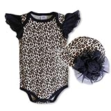 (ベビー エッセンシャル)baby essentials ヒョウ柄 ロンパース&帽子 2点セット 70cm 【並行輸入品】