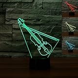 3dギター楽器夜ライトテーブルデスクOptical Illusionランプ7色変更ライトLEDテーブルランプXmasホームLove Brithday子供キッズ装飾おもちゃギフト