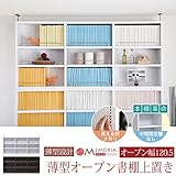 JKプラン MEMORIA 棚板が1cmピッチで可動する 薄型オープン上置き幅120.5 ホワイト FRM-0105-WH