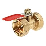 P Prettyia 1/2 　メス→メス 　ボールバルブ　レッドレバーハンドル　 20mm　実用的　