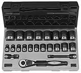 22pc 1/2"ドライブ 12ポイント インチ スタンダード Duoソケットセット