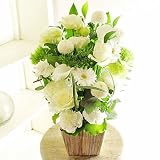[KY94-1]供花アレンジメント　G&W Basket（グリーン・白系）＜　自宅のお供え花　仏壇花　枕花に　＞