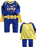 [Vaenait Baby] 3-18ヶ月ベビー服長袖ロンパース100％綿男の子カバーオール Super Cape 9-12M