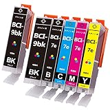 キャノン用BCI-7e互換インクカートリッジ（BK/C/M/Y）+BCI-9BKインク ブラック 2本 全6本セット残量表示付き (最新型ICチップ付き) 【対応機種】PIXUS MP970 / MP960 / MP950 / MP830 / MP810 / MP800など