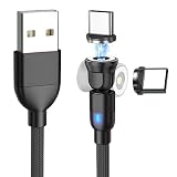 マグネット 充電ケーブル USB-C & USB-Cケーブル 急速充電 Type-C端子 540度回転可能 断線防止 防塵磁石1Phone 17/1Pad/Macbook Pro/Matebook/Xperia/Galaxy等Type-c機種対応 (0.5m)