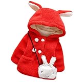 Toraway Kid Baby Girlsファー冬暖かいフード付きコートクロークジャケット厚い暖かい服 カラー: レッド