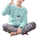 [もうほうきょう] 男の子　パジャマ　秋冬　厚手　フランネル　子供パジャマ　赤ちゃん　サンゴ絨　ホームウェア (ブルー, 120)