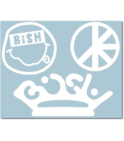Amazon.co.jp: 絵柄だけ残る ステッカー S 「BiSH」 黒 069B : 文房具 