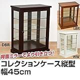 コレクションケース 【タテ型】 木製(天然木)/ガラス 幅45cm×奥行26.5cm ホワイト(白)【代引不可】 生活用品 インテリア 雑貨 インテリア 家具 収納家具 コレクションラック ディスプレイラック top1-ds-1224949