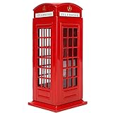 ChinateraレッドメタルPiggy Money Bank Britainロンドン電話ブースKidsコイン保存ポットボックスおもちゃギフト