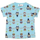 【本体綿100％】【UV加工】2017年 夏物 アンパンマン 天竺 ぬいぐるみ総柄プリント 半袖Ｔシャツ Anpanman サックス◇95cm