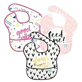 バンキンス 油が落ちるスタイ3点セット【日本正規品】スーパービブ 柔らかくて軽量 洗濯機で洗えてすぐ乾く お食事用防水ビブ 6~24ヶ月 P10/P12/P14 S3-GG