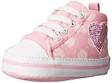Gerber ユニセックス・キッズ pink hearts hi-top with glitter heart - K カラー: ピンク