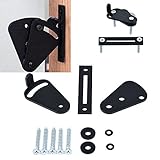 スチールスライド式木製ロックBarn ブラック HK2016332-1