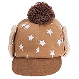 Domybest 【冬を懐に抱えて】秋冬ベビーキャップ ニット帽子 野球帽 かわいい五芒星のパターン キャンディーの色 出産祝い 百日記念 写真小道具 防寒対策 快適 柔らかく 1-5歳に適して 4色