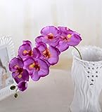 造花 シングルスティック8つの小さな蝶蘭インテリアシミュレーション 工芸の花 人工植物 花材 飾り (薄紫)