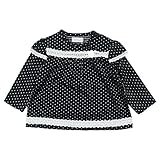 (日本製) Pample Mousse(パンプルムース) キラメキ天竺編花付きレース使いトレーナー 95cm /ブラック NO.DP-51210