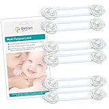 Deblan No Drill, Cabinet Lock for Baby Proofing and Child Safety, 6 Pieces, White [並行輸入品]