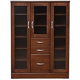 アビライト 大川家具(日本製) 天然木 カップボード ブラウン EN-0016