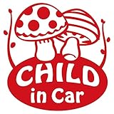imoninn CHILD in car ステッカー　【パッケージ版】　No.41　キノコさん　（赤色）
