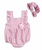 nico+(ニコプラス) ロンパース ワンピース 風 花飾り フリル 付き ヘアバンド セット ピンク S