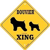 【XING２】 BOUVIER サインボード：ブービエ 二頭 横断 注意 看板 Made in U.S.A [並行輸入品]