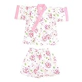 【90cm】「ピンクの紫陽花」女の子用 日本製 やわらか二重ガーゼ甚平