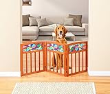 Indoor/Outdoor Stain Glass And Solid Wood 3 Section Pet Gate [並行輸入品]