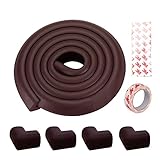 コーナークッション masaling 厚い 超弾力 角 カバー コーナーガード 4個入れ 赤ちゃん ケガ防止 両面テープ付き 取り付け 簡単 L型 厚手 ブラウン