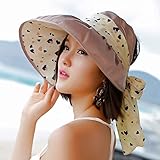 Hatrita-J 日除け帽子女夏日焼け止め帽夏さんの潮折りたたみ砂浜麦わら晒太陽 b