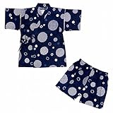 甚平 ベビー 男の子 和柄 上下セット じんべい じんべえ ネイビー 90