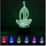 lucktaoアクリル7色変更3d LED Nightlight瞑想のアクリルリビングルームベッドルームランプライト装飾夜ライト