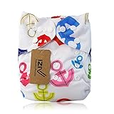 iZiv新生児1厚いおむつ付きオーガニック幼児防水/調整/再利用可能/洗えるポケット布おむつのフィット赤ちゃん0.5-3歳(アンカー)