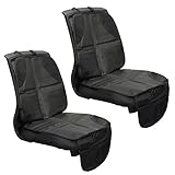Kindness チャイルドシート マット カーシートカバー 車保護防水シート シートプロテクター クッション ベビー車のシートカーシート滑り止め コンビ収納ポケット付き (2枚)