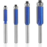 CSOOM Pro 4本入 トリマービット 軸径6mm 2刃切断ルータービット 戸板彫刻 装飾加工 木工用 切削工具 CNC彫刻機＆フライス旋盤工具用トリマー ビット 電動トリマー用ビット